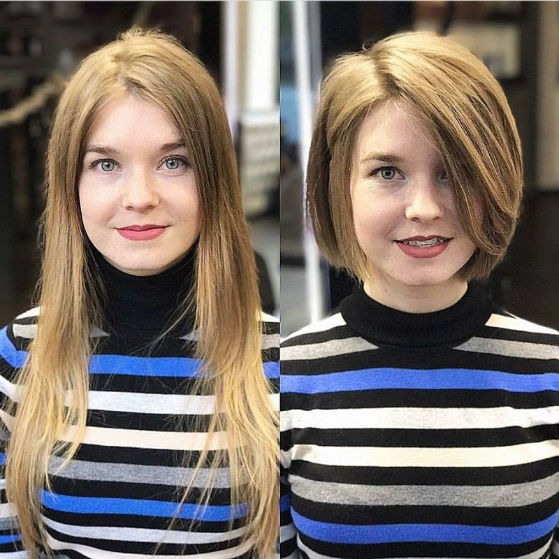 Overgrown Length to Sleek Angled Bob