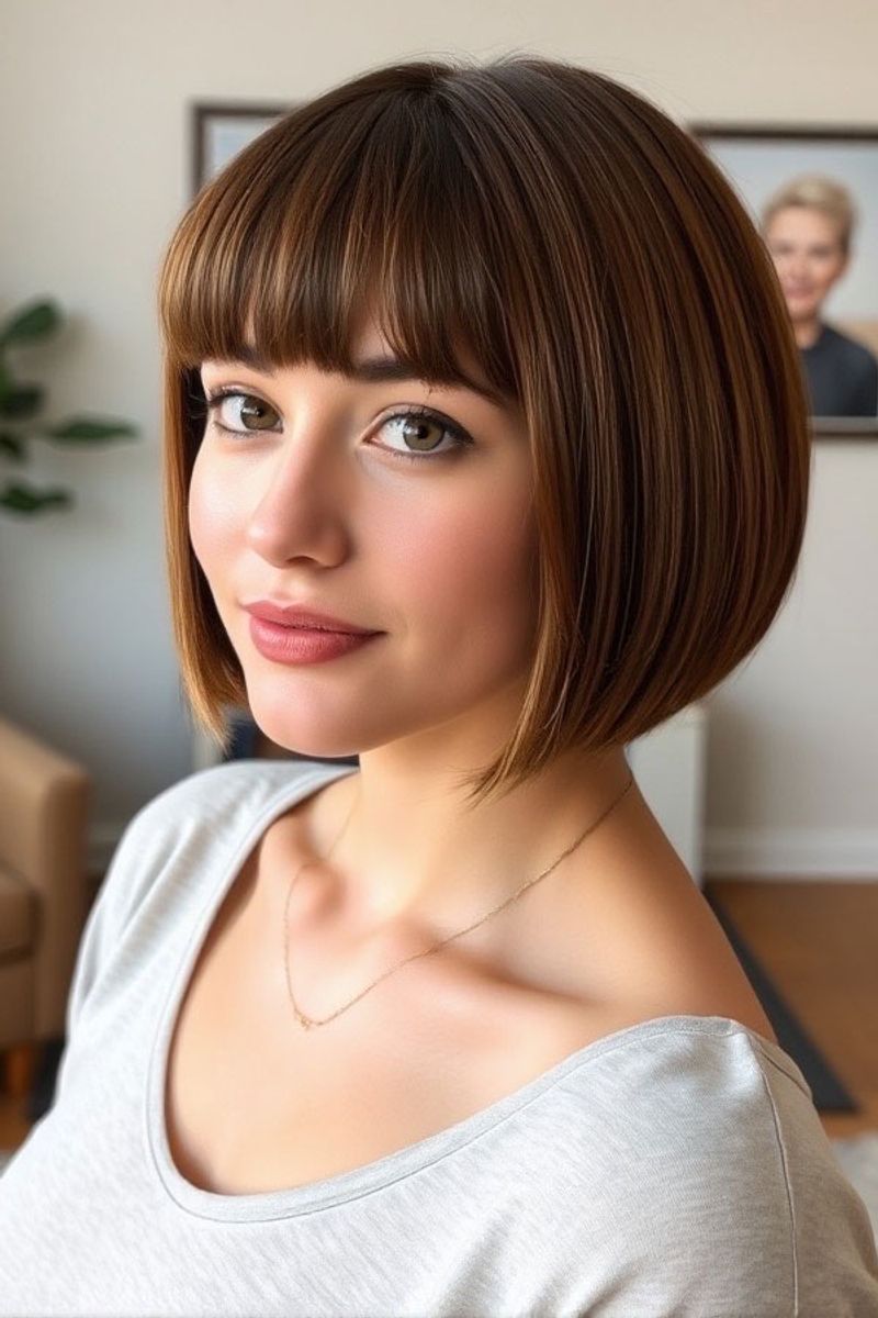 Blended Bob with Arched Bangs