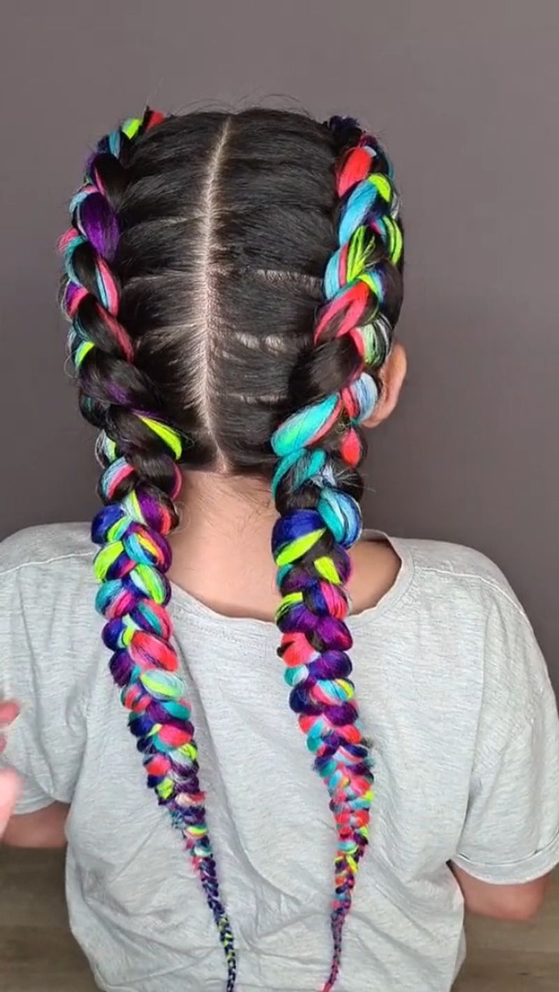 Feed-In Braids with Colored Extensions