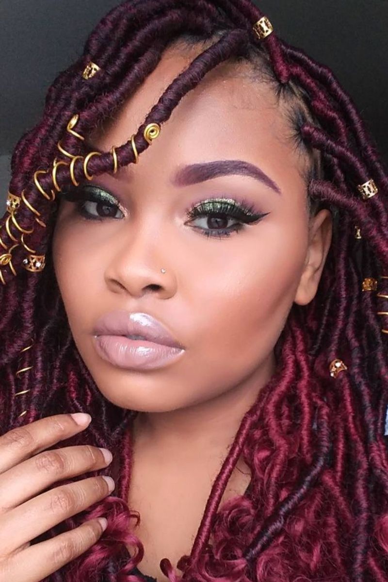 Faux Locs with Jeweled Accessories