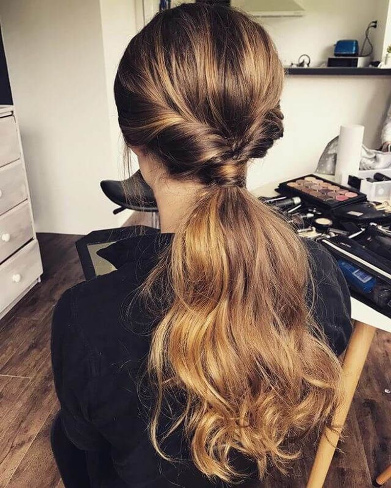 Sleek Flipped Ponytail