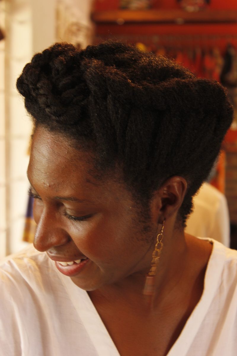 Braided Pompadour with Low Bun