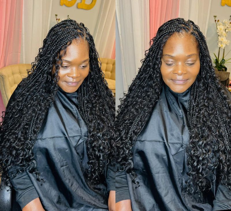 Goddess Box Braids with Curly Ends