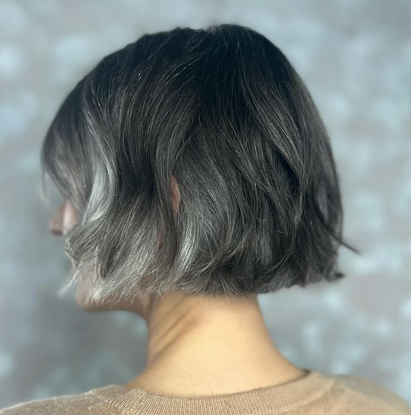French Gray Bob with Micro Bangs