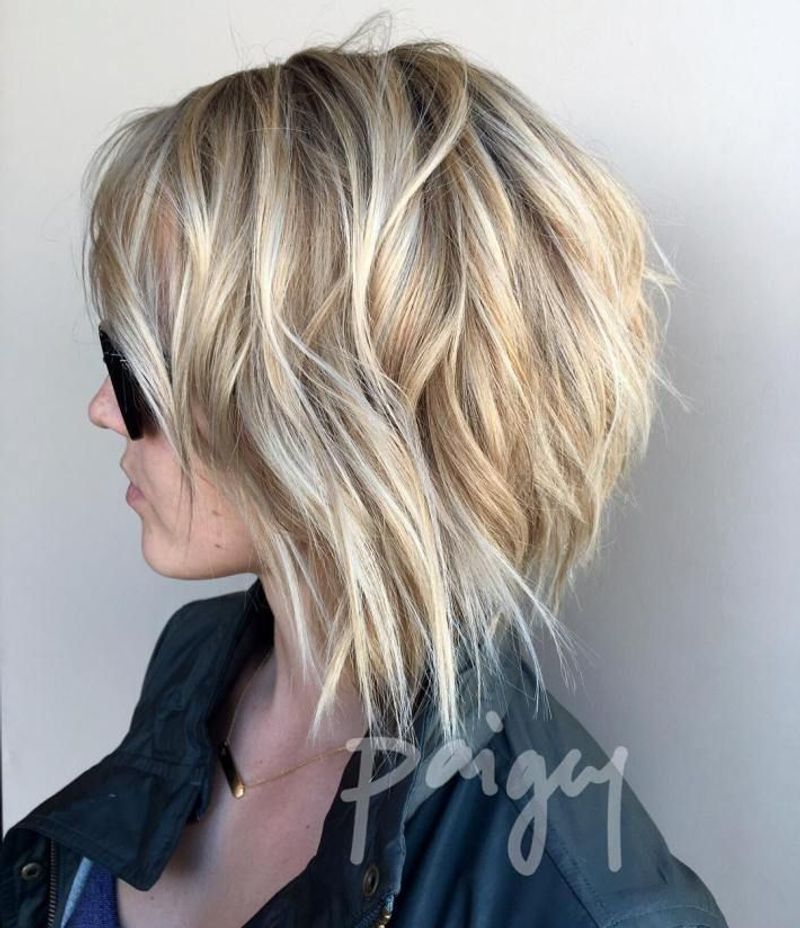 Tousled Spiky Bob with Highlights