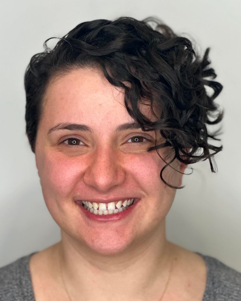 Asymmetrical Curly Pixie