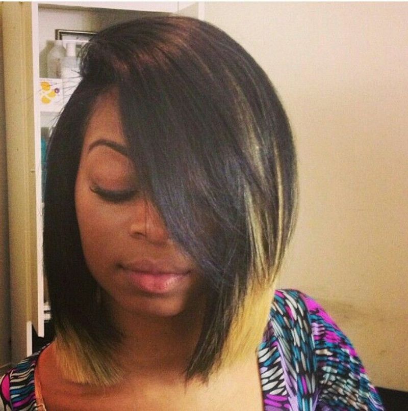 Blunt Bob with Colored Tips