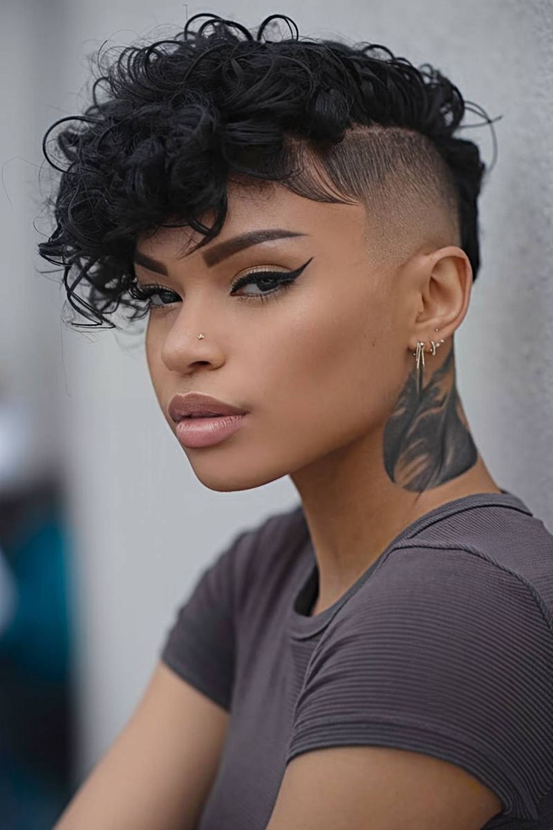 Undercut with Curly Top