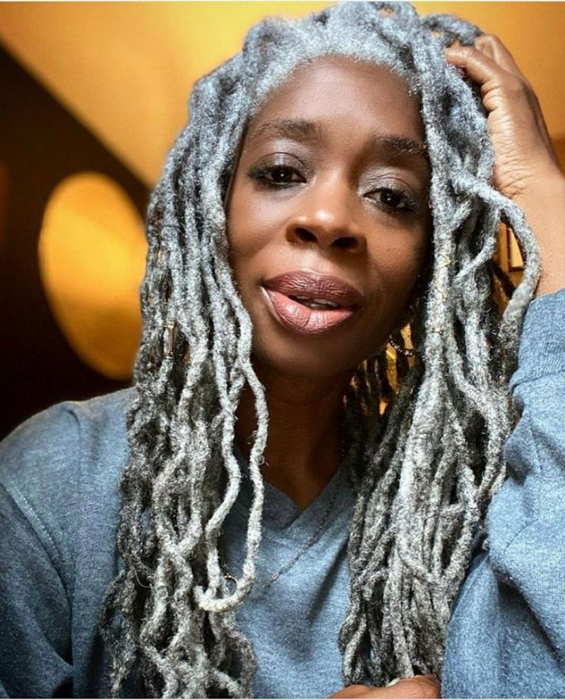 Goddess Locs with Silver Accents