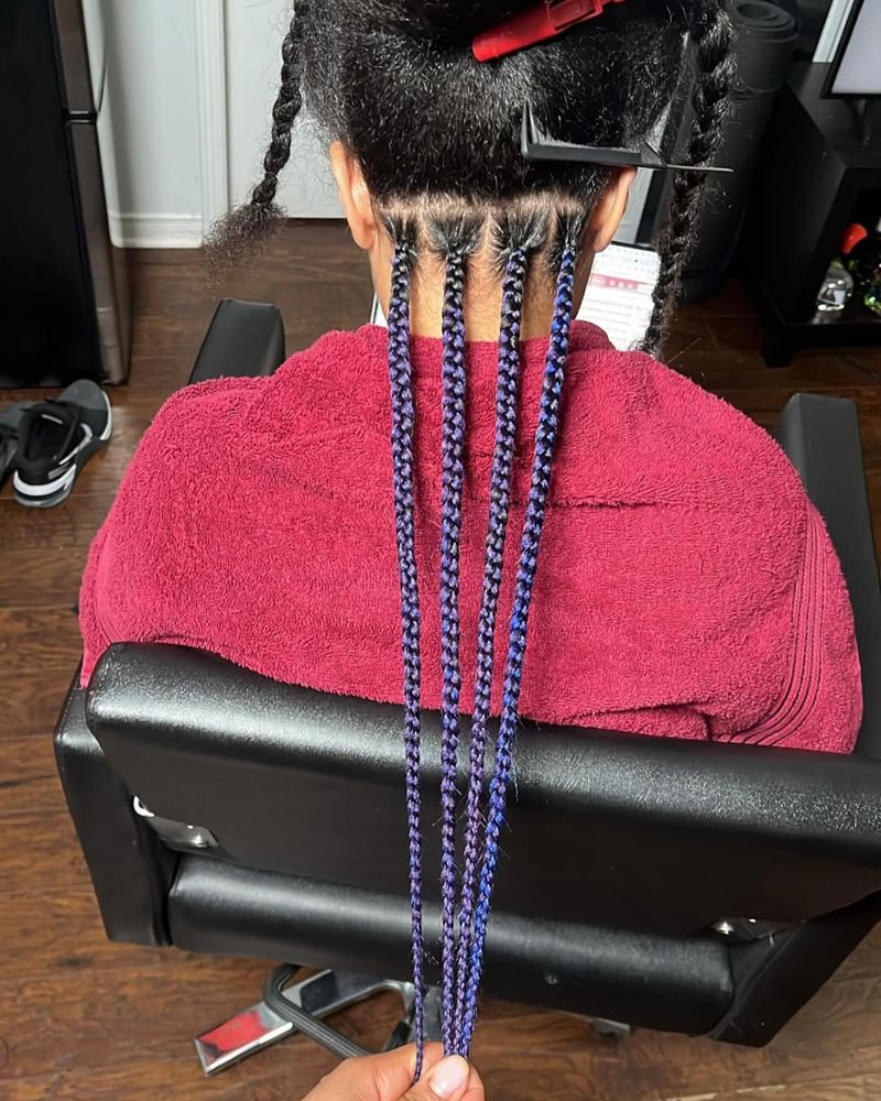 Fulani Braids with Colorful Yarn