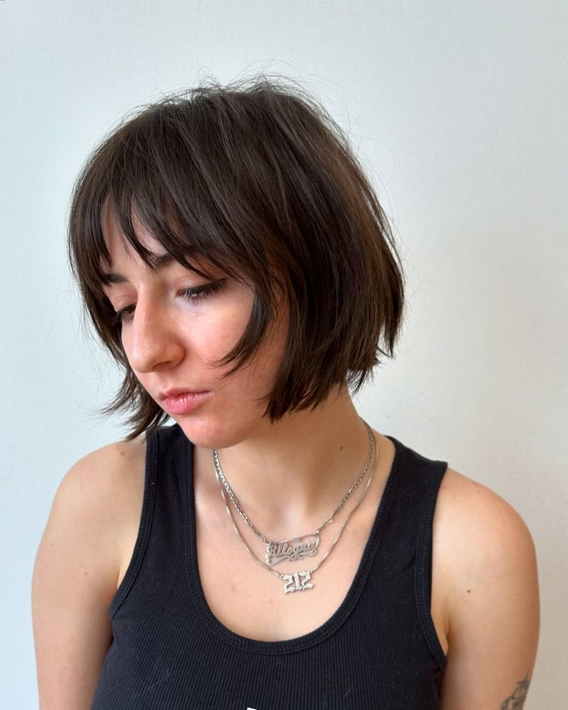 Razor-Cut Bob with Wispy Ends