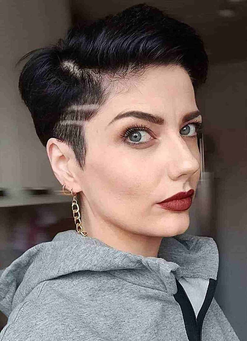 Brushed-Back Pompadour Pixie