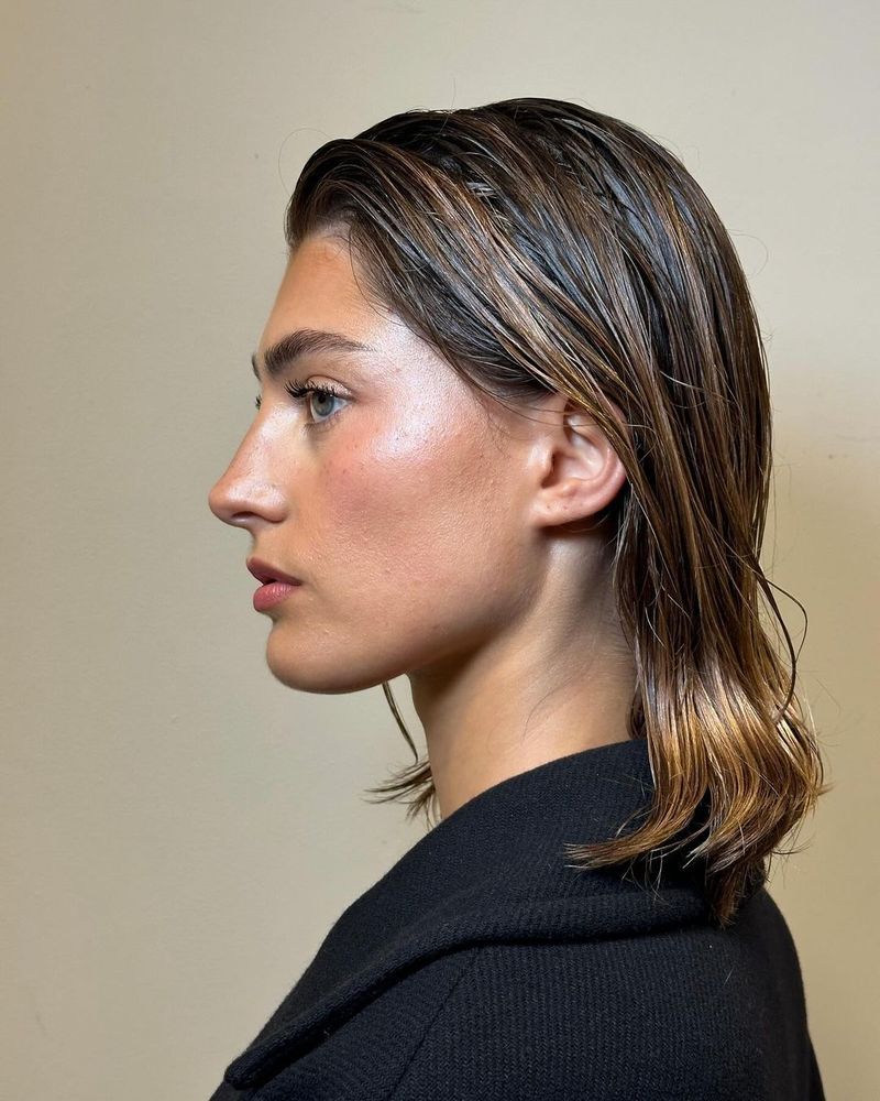 Wet-Look Layered Bob