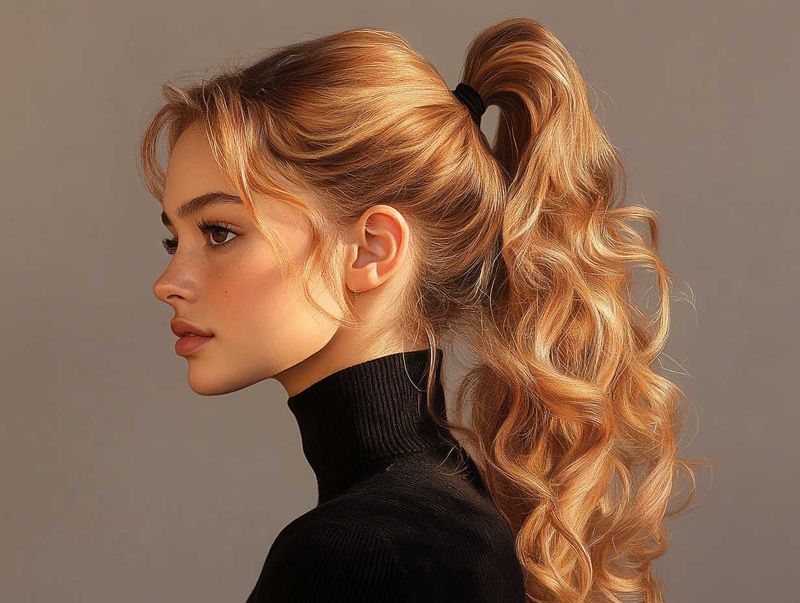 High Ponytail with Volume at Crown