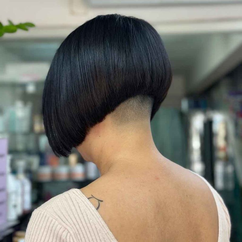 Angled Bob With Undercut
