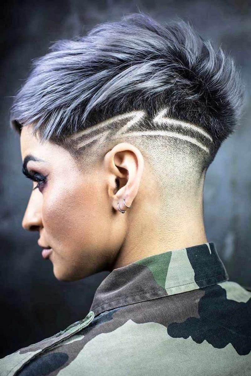 Dramatic Undercut Pixie with Design