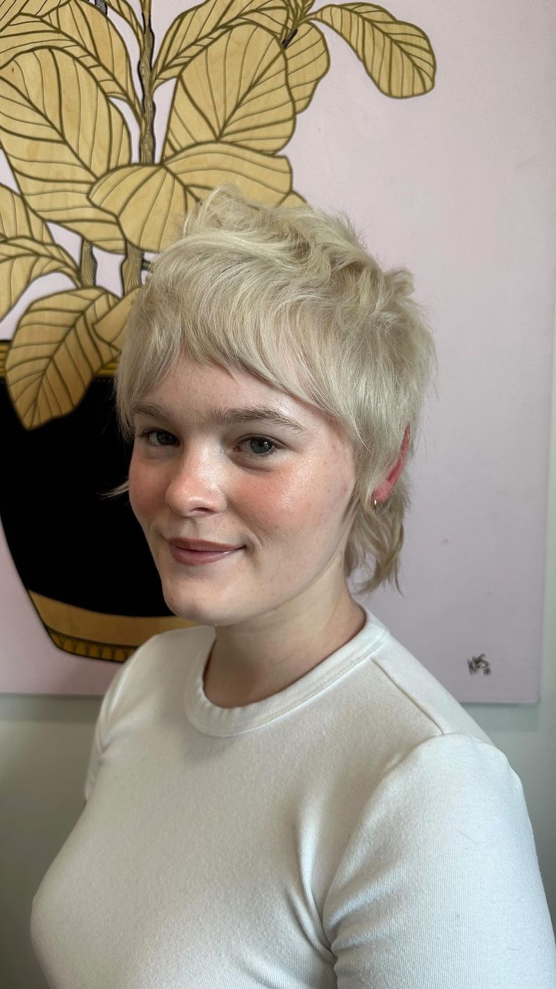 Platinum Blonde Pixie Shag
