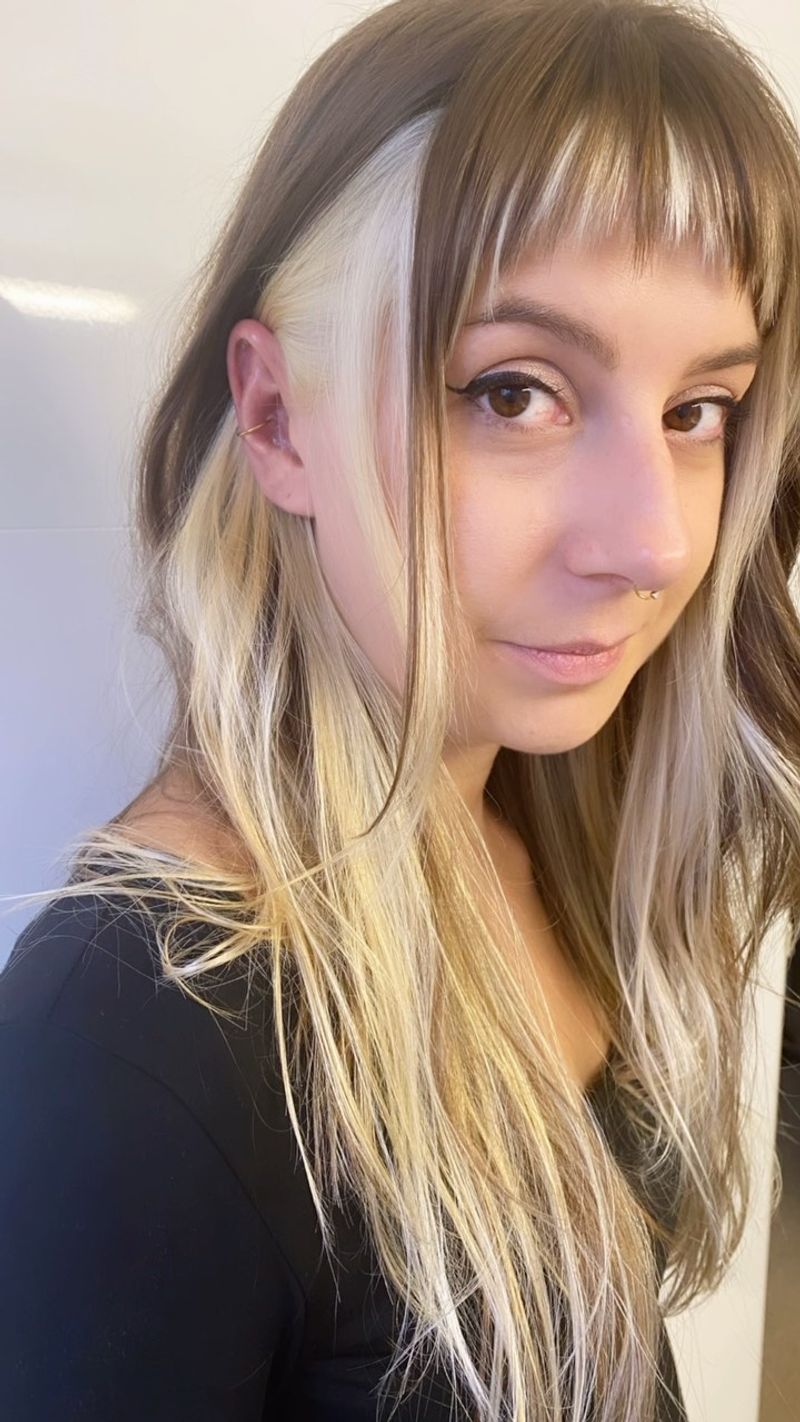Long Layers with Blunt Micro Bangs