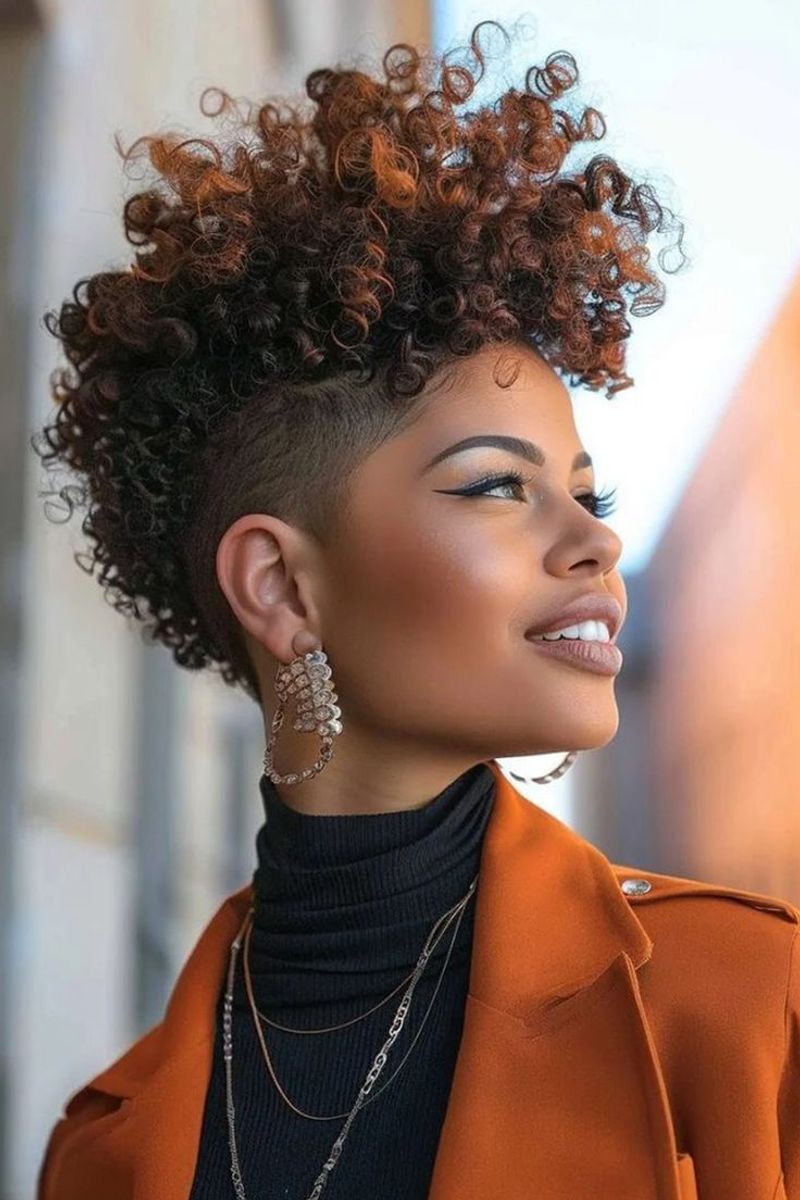 Curly Faux Hawk with Defined Sides