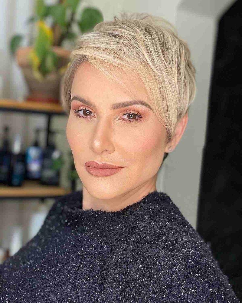 Textured Pixie with Side-Swept Bangs