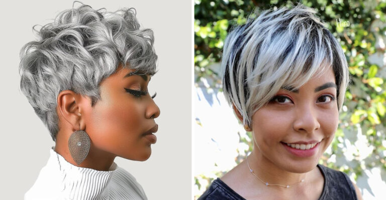 15 Fun And Sassy “Silver” Pixie Cuts That Are Perfect For Full Faces