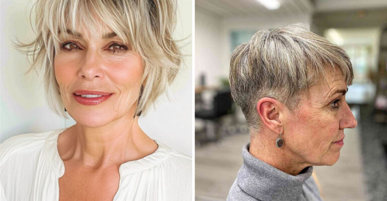 16 Prettiest Short “Razor-Cut” Hairstyles for Women Over 60 With a Rounder Face Shape