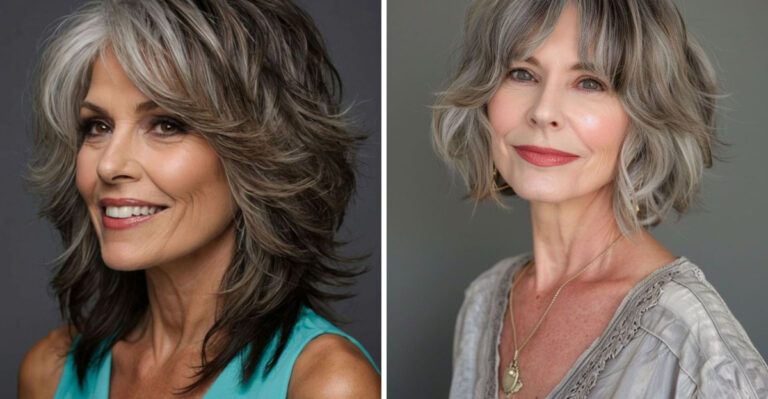 16 Youthful Shaggy Bob Haircuts with Long Bangs That Feel Just Right In Your 60s