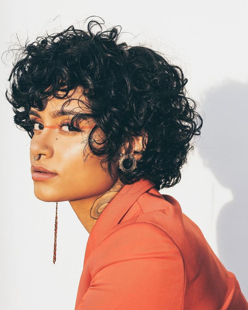 Curly Mixie with Micro Bangs