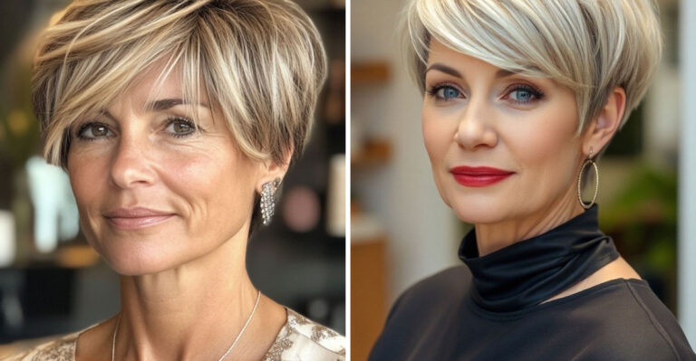 18 Sleek Pixie Cuts with Long Bangs for Ladies In Their 50s That Are Easy to Style