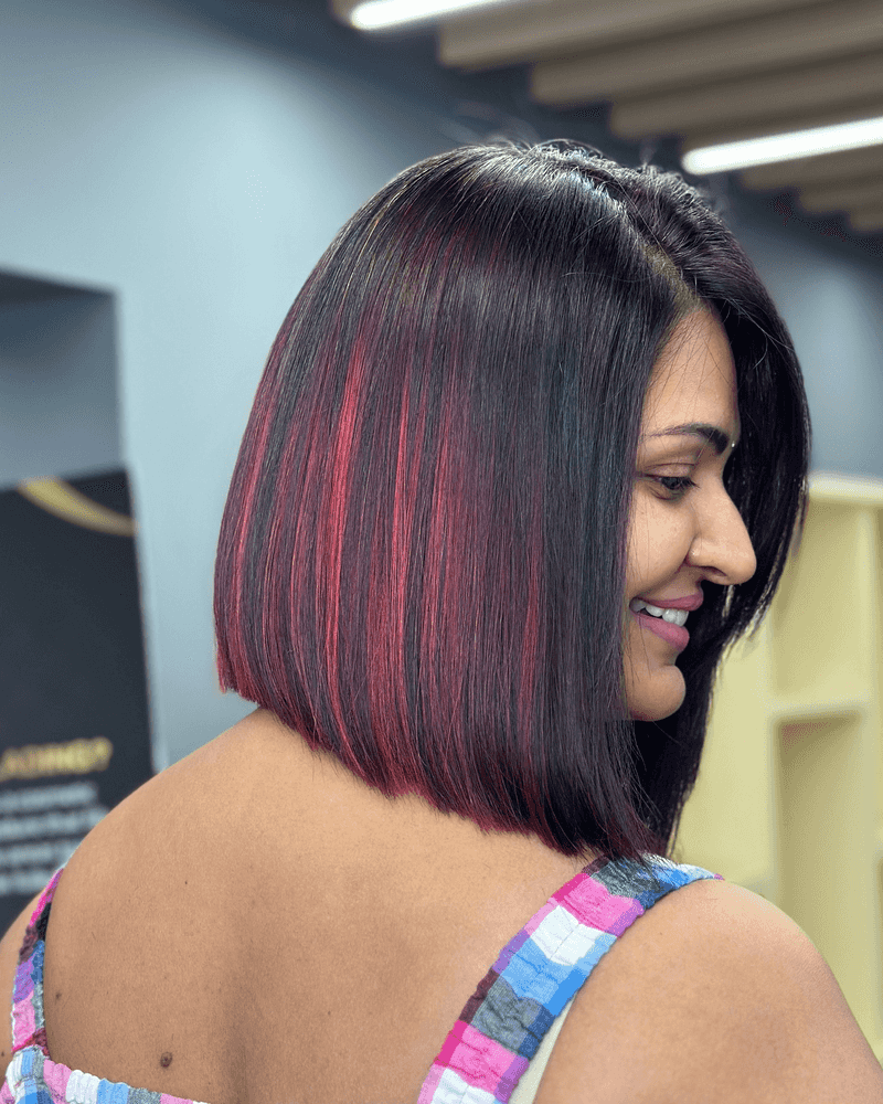 Razor-Sharp Bob With Neon Tips