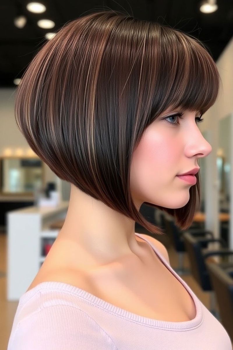 Classic A-Line Bob with Side-Swept Bangs