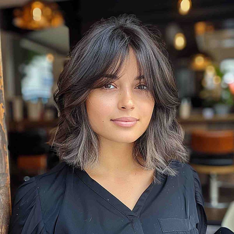Choppy Lob with See-Through Bangs