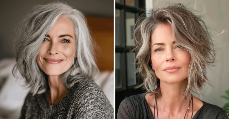 Adorable and Trendy Grey Blending Haircuts These Women Over 40 Absolutely Love