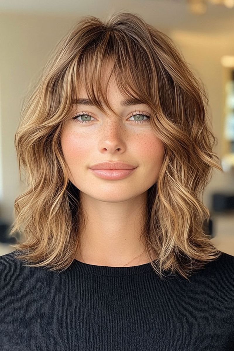 Tousled Bob with Curtain Fringe