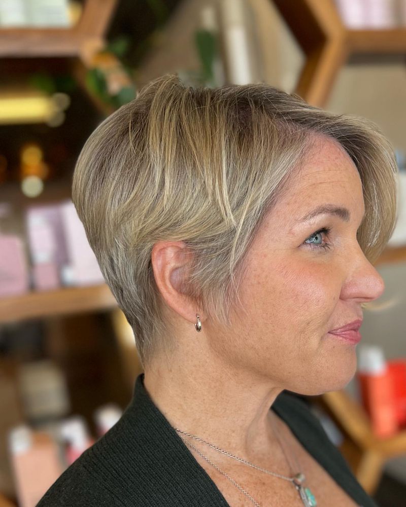 Textured Crop with Side-Swept Fringe