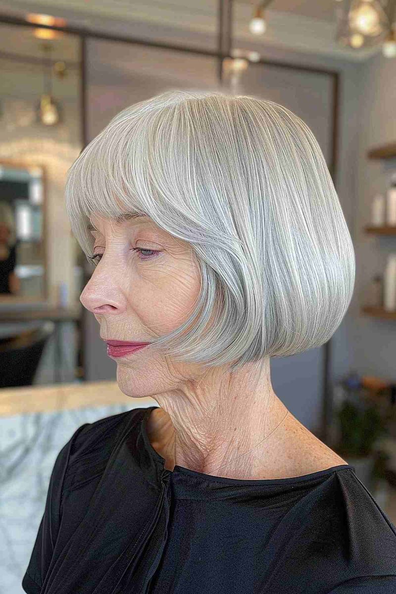 Blunt Cut with Full Fringe