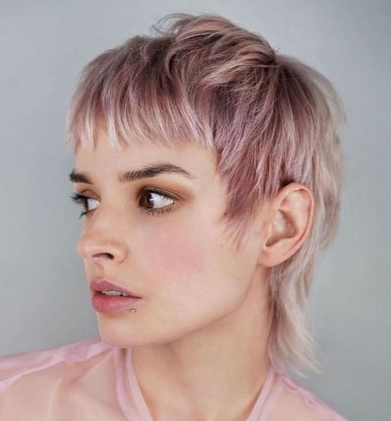 Pastel Pink Wolf Cut Mixie