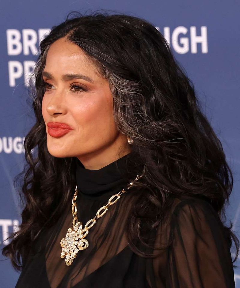 Salma Hayek's Voluminous Chocolate Waves
