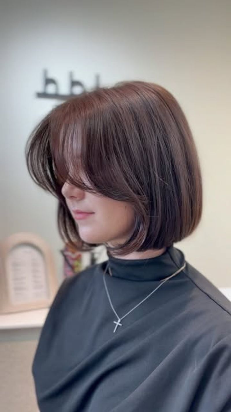 Textured Pageboy With Curtain Bangs
