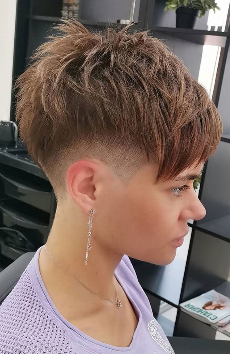 Choppy Textured Top with Blunt Sides