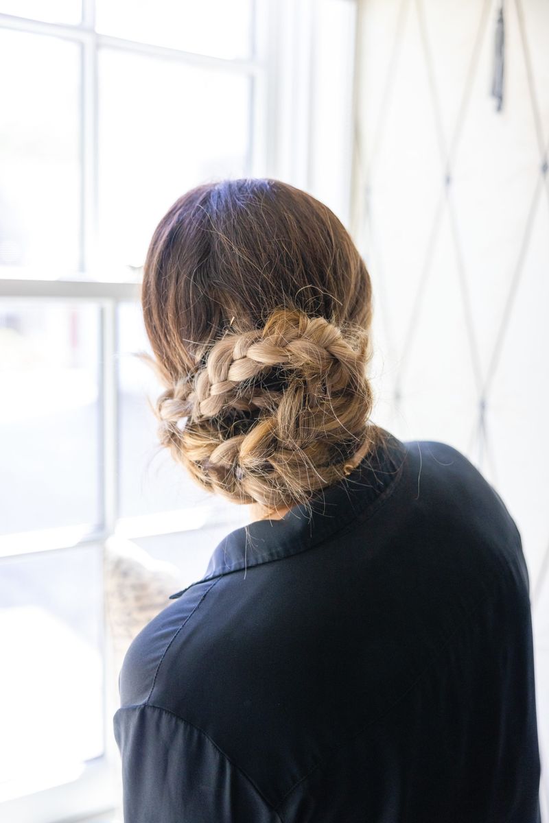 Double Looped Bun for Long Hair