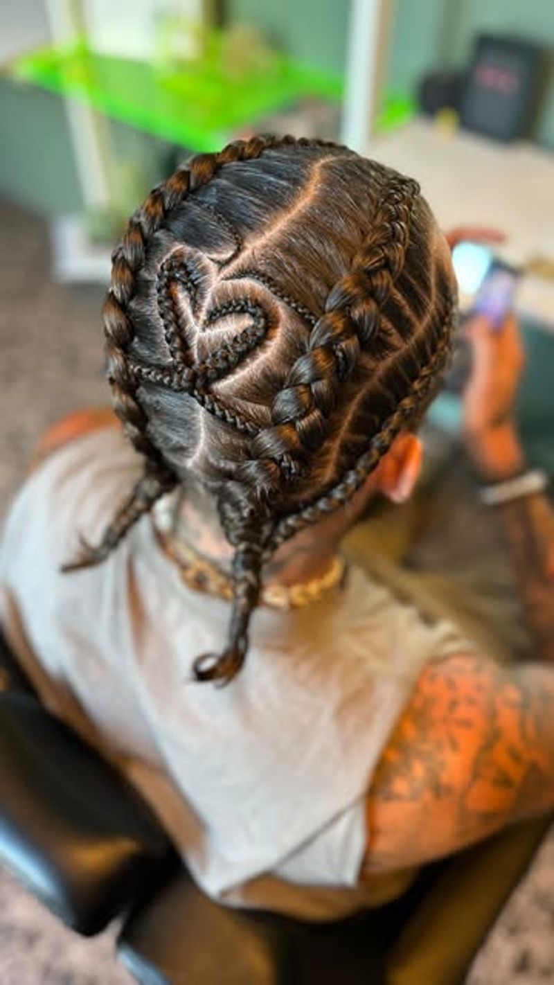 Cornrow Heart Design