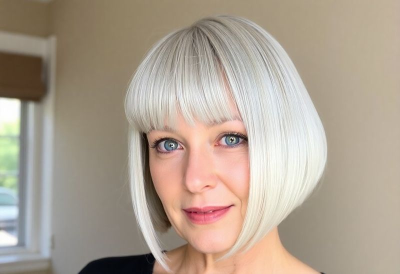 Rounded Bob with Curved Bangs