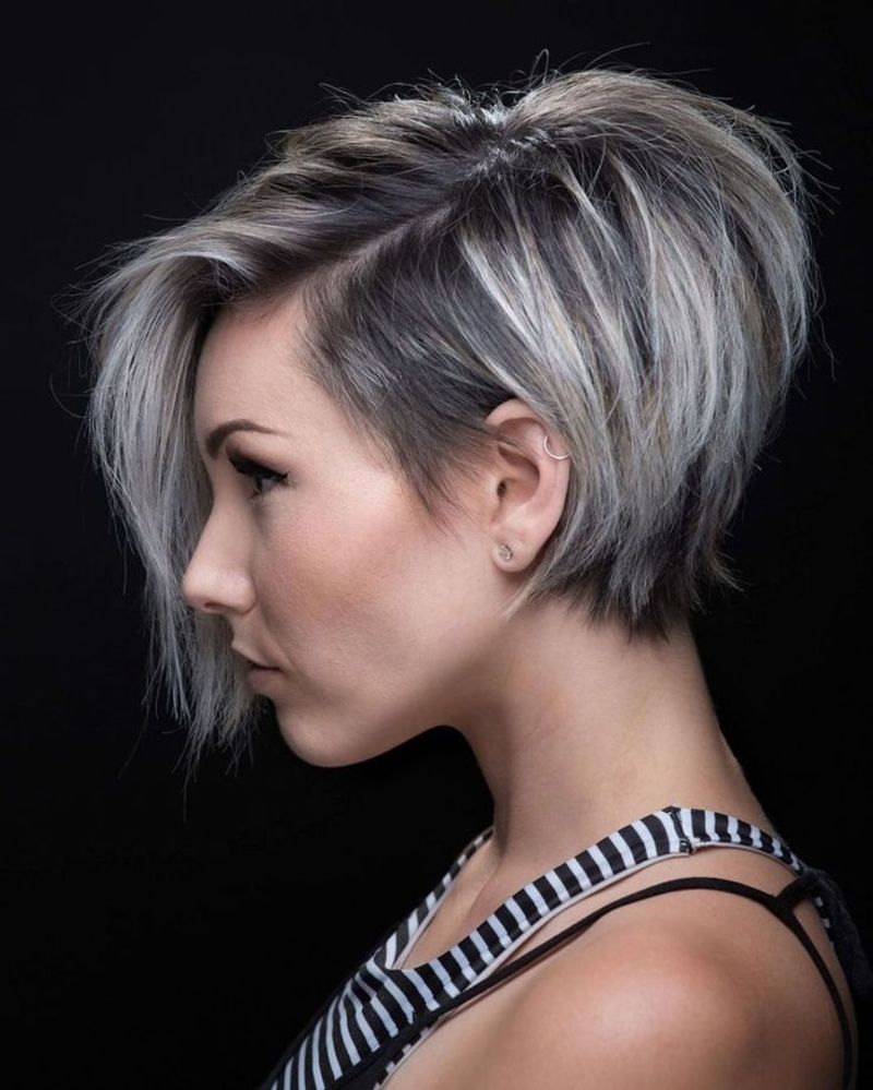 Silver Pixie with Long Sweeping Fringe