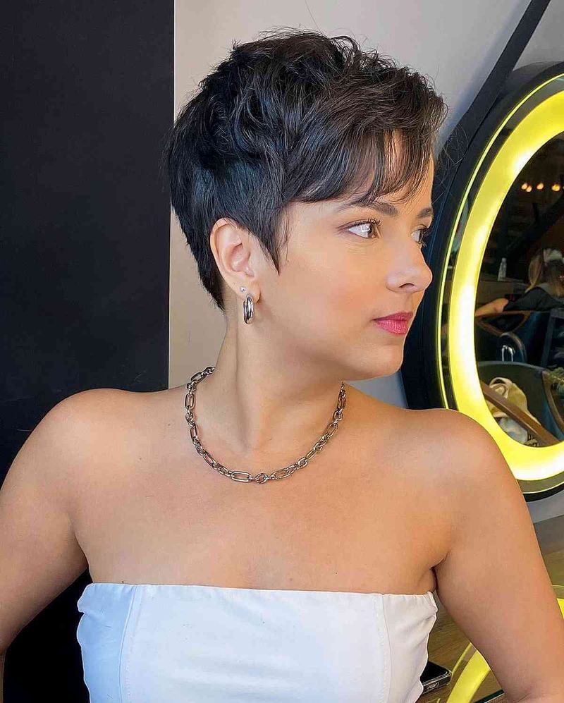 Textured Pixie with Side-Swept Bangs