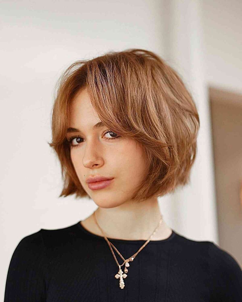 Layered Rounded Bob with Bangs