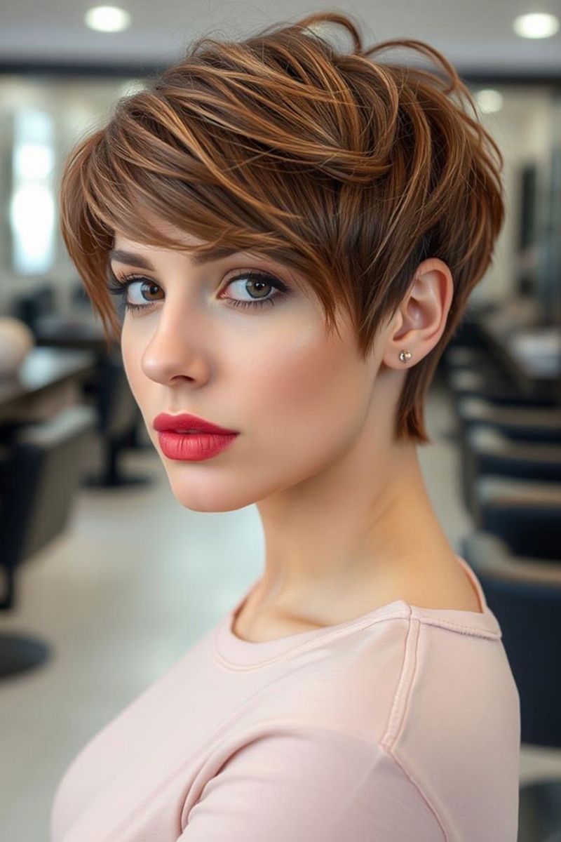 Feathered Mocha Pixie