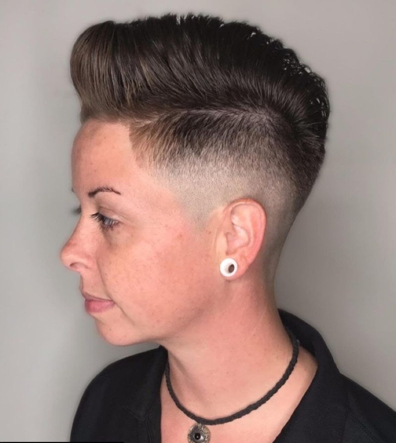 Brushed-Back Pompadour