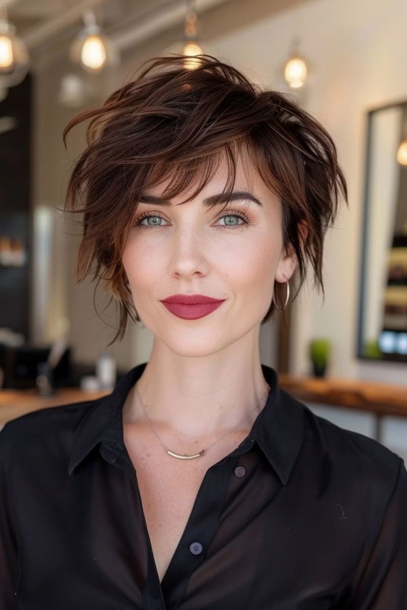 Shaggy Pixie With Long Bangs