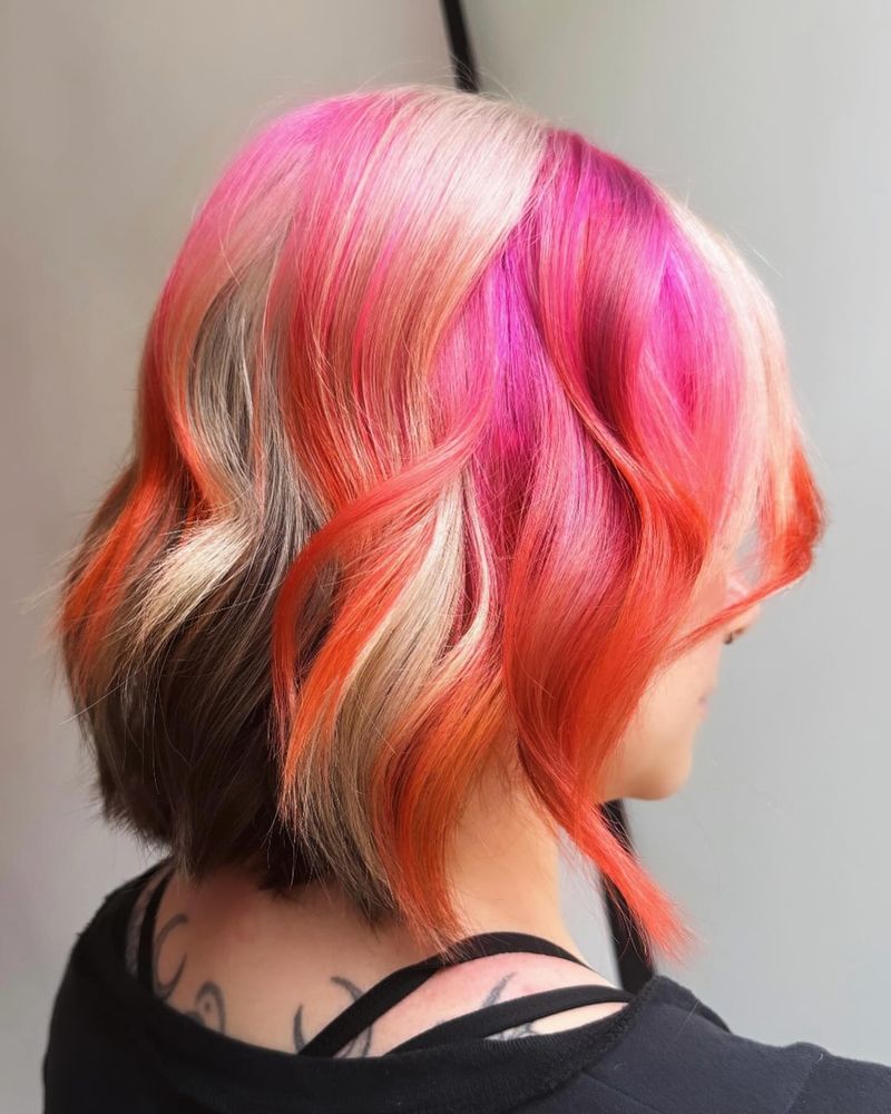 Neon Color Block Bob